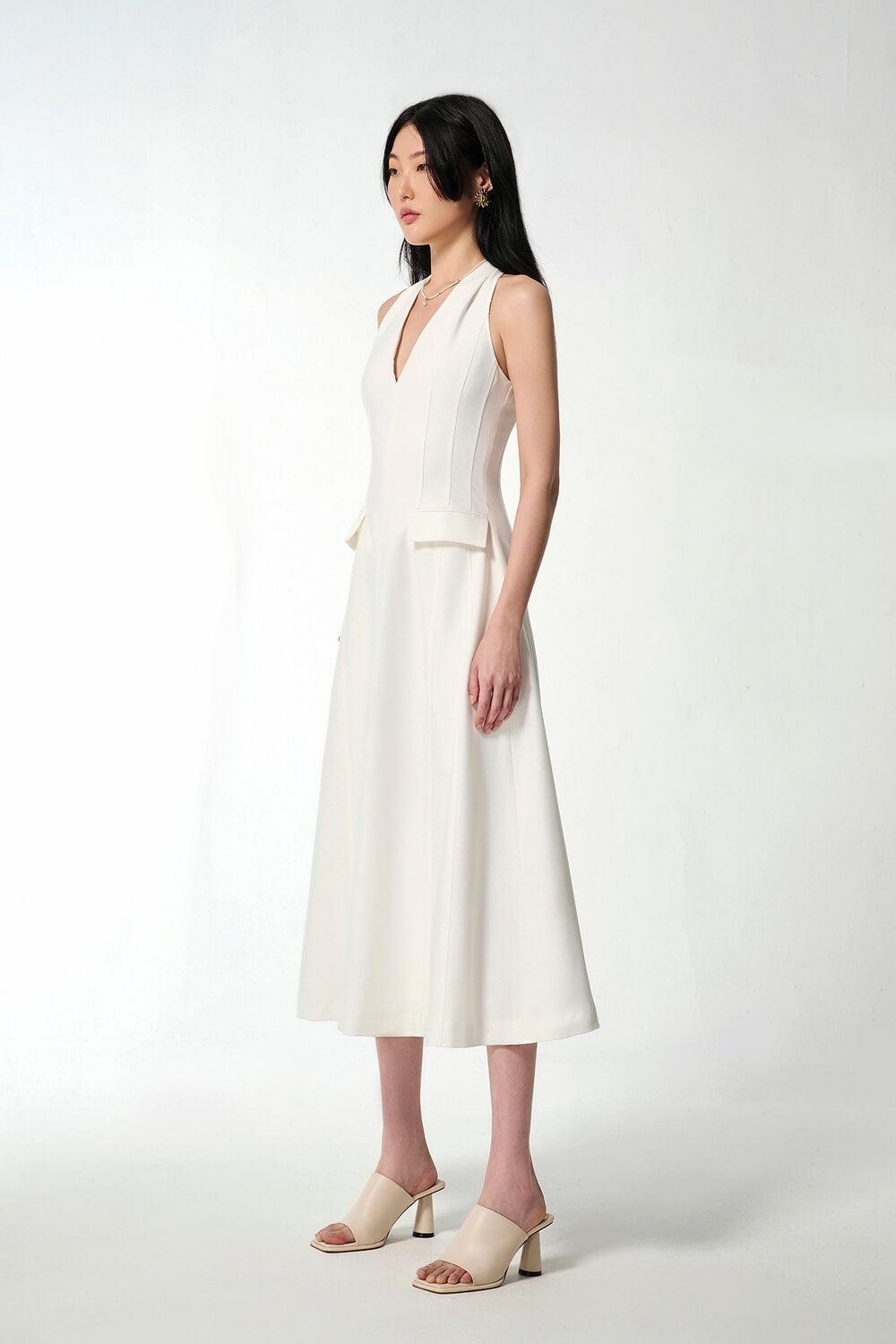 Tide A-line Sleeveless Cotton Midi Dress - MEAN BLVD