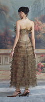 Tiffany Strapless Ruffle Layer Taffeta Ankle Length Dress - MEAN BLVD