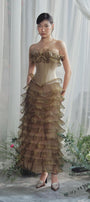Tiffany Strapless Ruffle Layer Taffeta Ankle Length Dress - MEAN BLVD