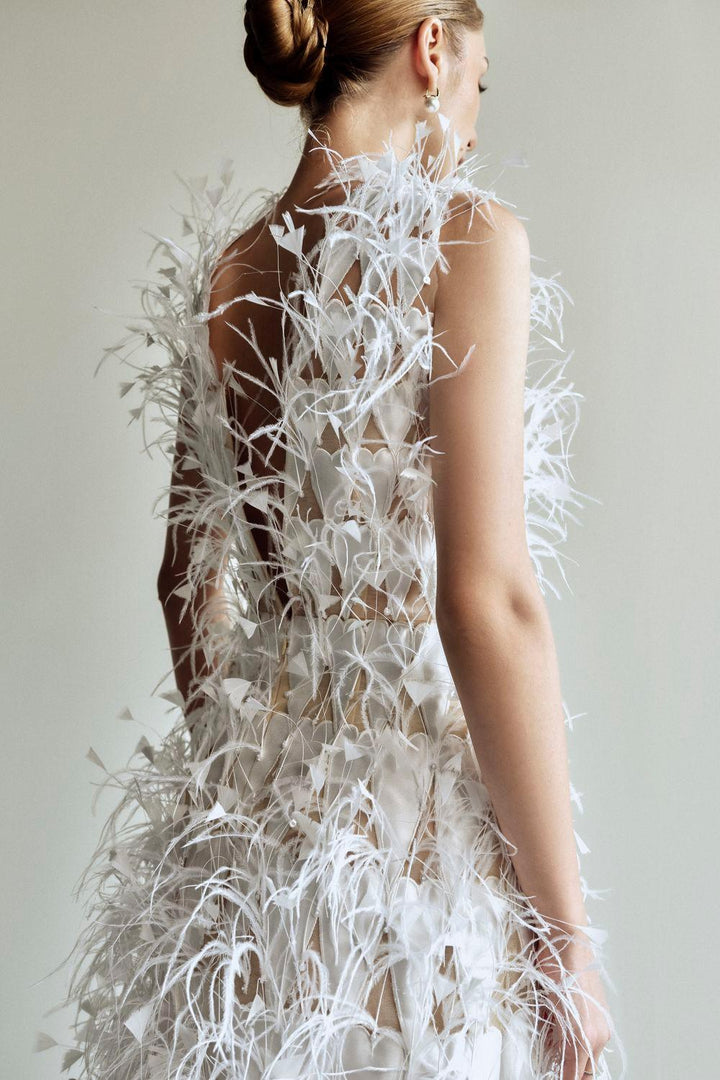 Tinker A-line Sleeveless Feathers Mini Dress - MEAN BLVD