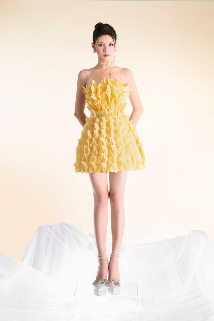 Tinkerbelle A-line Spaghetti Strap Organza Mini Dress - MEAN BLVD