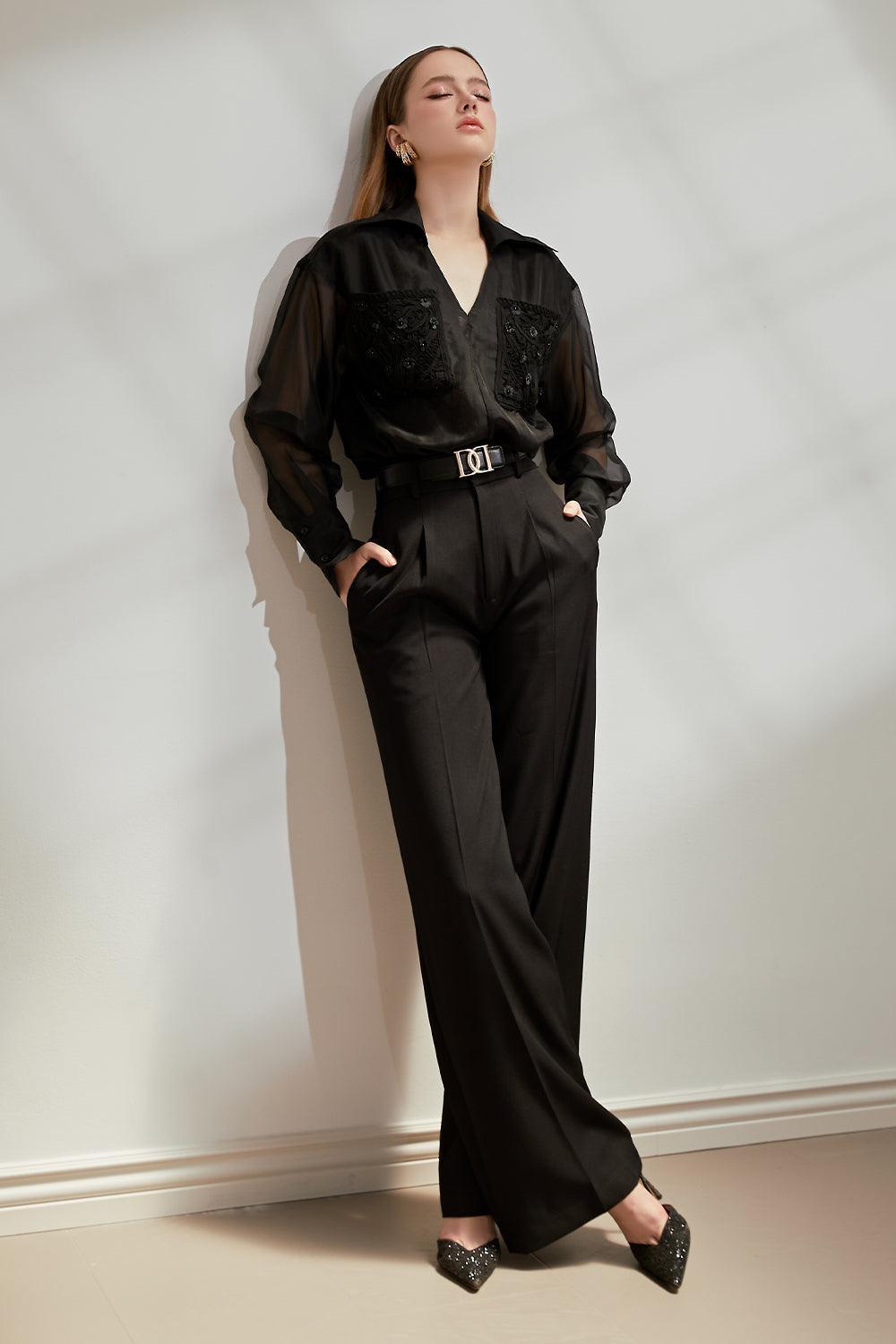 Toran Straight Collared Neck Mesh Shirt - MEAN BLVD