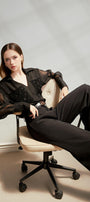 Toran Straight Collared Neck Mesh Shirt - MEAN BLVD