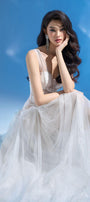 Tori Ball Gown Ruffled Mesh Maxi Dress - MEAN BLVD