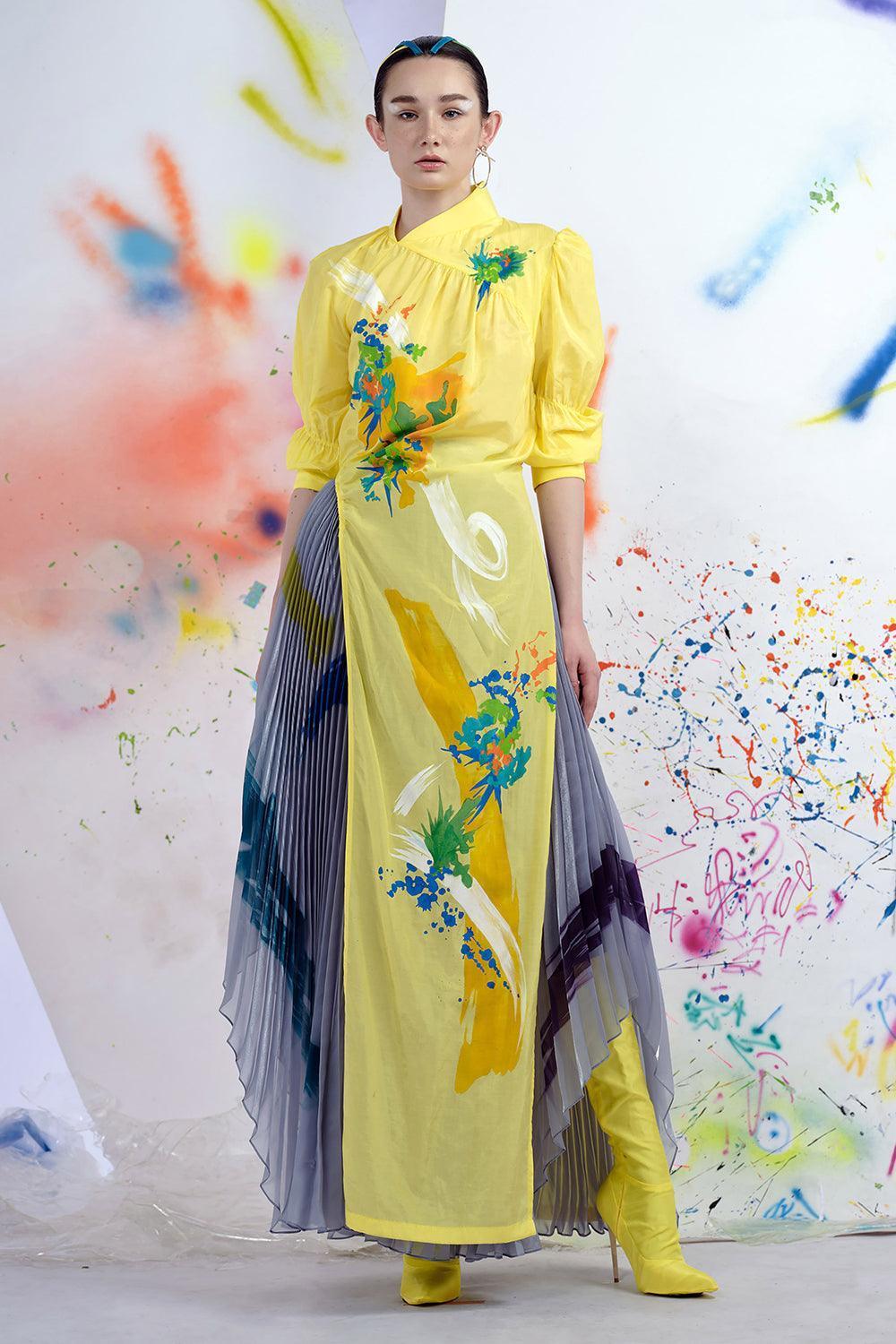 Touches Asymmetric Pleated Organza Maxi Skirt - MEAN BLVD