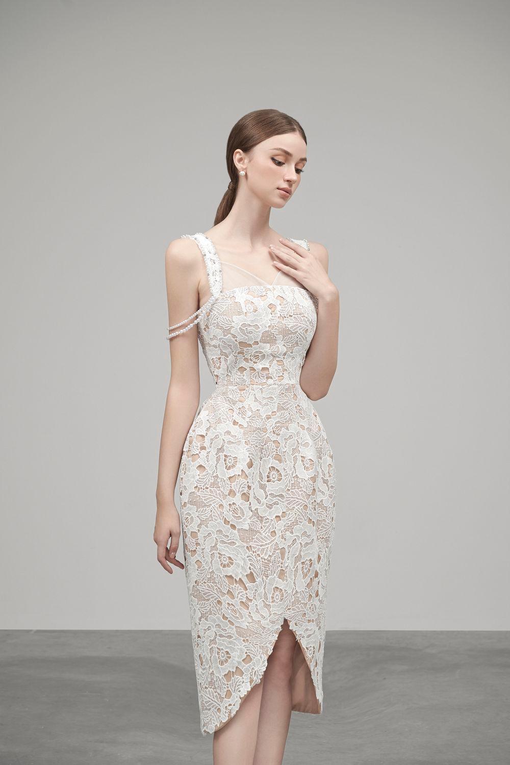 Tracy Tulip Strappy Embroidered Lace Midi Dress - MEAN BLVD