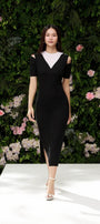 Trinity Pencil Round Neck Cotton Spandex Ankle Length Dress - MEAN BLVD