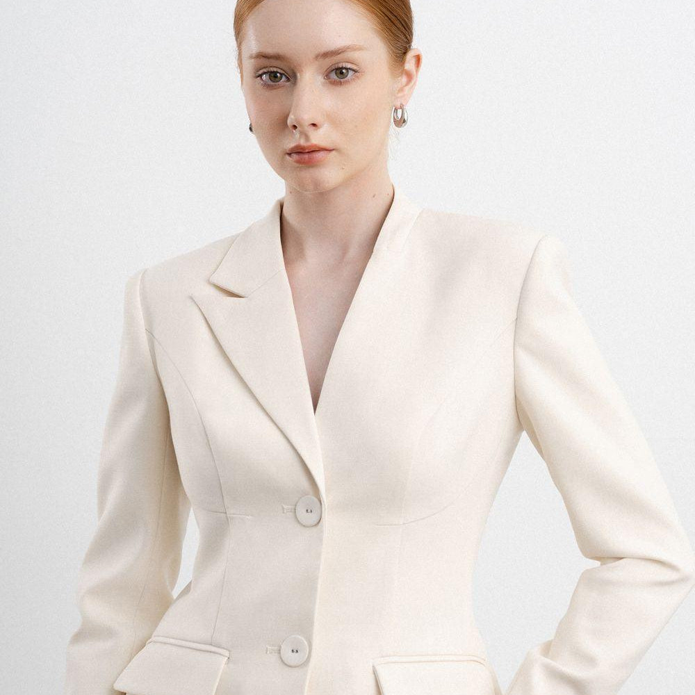 Trinity Straight Asymmetric Polycotton Blazer - MEAN BLVD