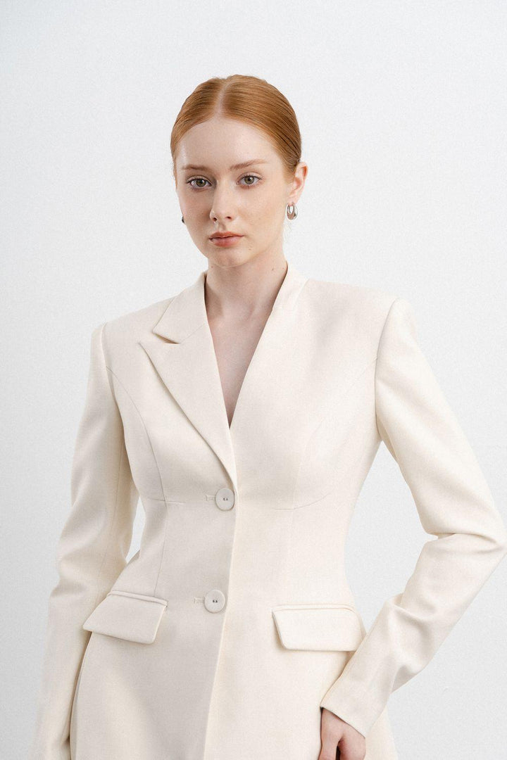 Trinity Straight Asymmetric Polycotton Blazer - MEAN BLVD