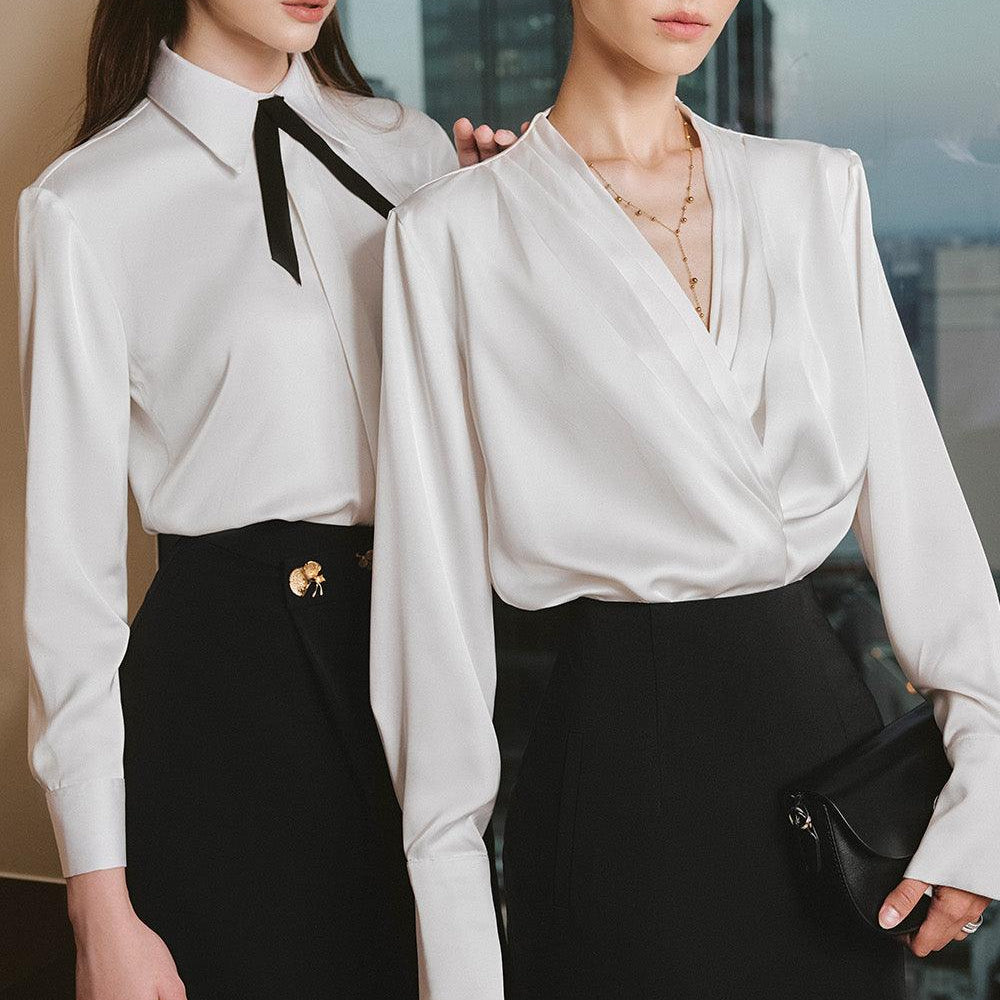 Trinity Straight Cowl Neck Silk Satin Top - MEAN BLVD