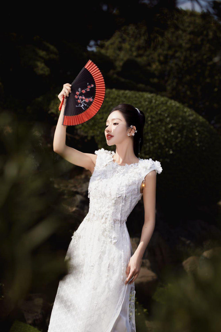 Women's Truc Anh A-line Sleeveless Mesh Lace Floor Length Ao Dai S ... Image Trúc Anh image beautiful image beautiful image beautiful - Women's Truc Anh A-line Sleeveless Mesh Lace Floor Length Ao Dai S ...