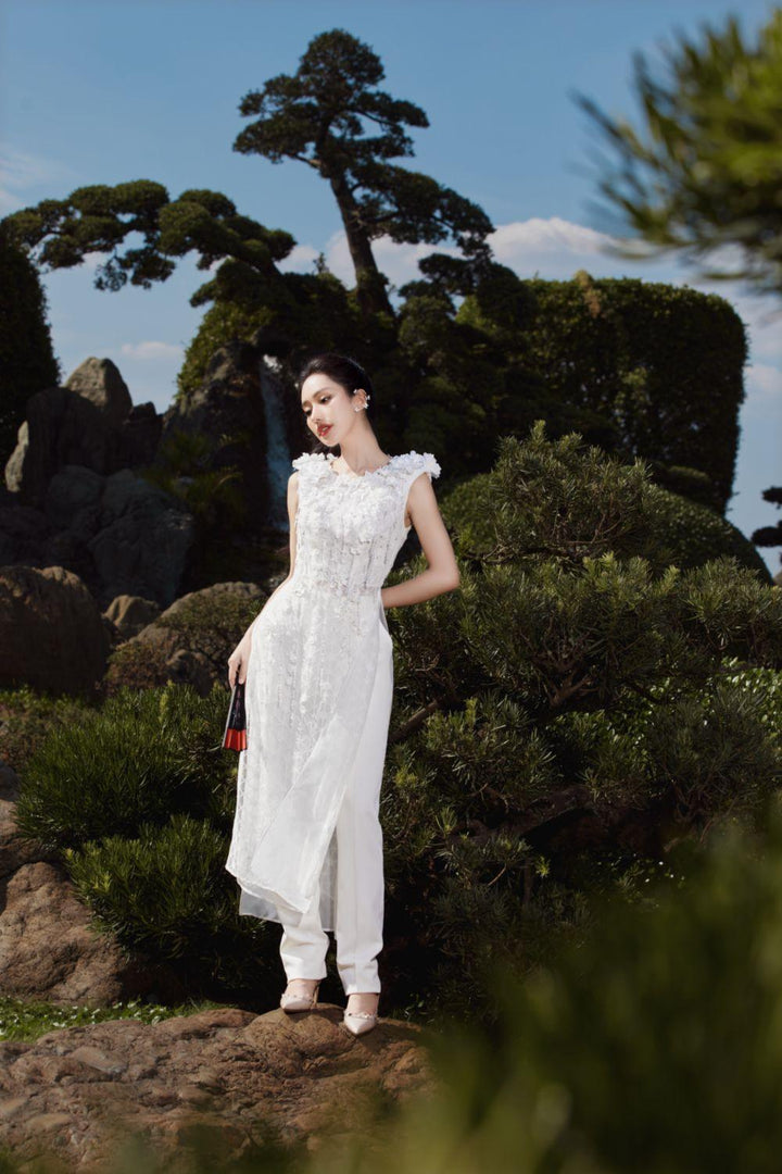 Women's Truc Anh A-line Sleeveless Mesh Lace Floor Length Ao Dai S ... Image Trúc Anh image beautiful image beautiful image beautiful image beautiful - Women's Truc Anh A-line Sleeveless Mesh Lace Floor Length Ao Dai S ...