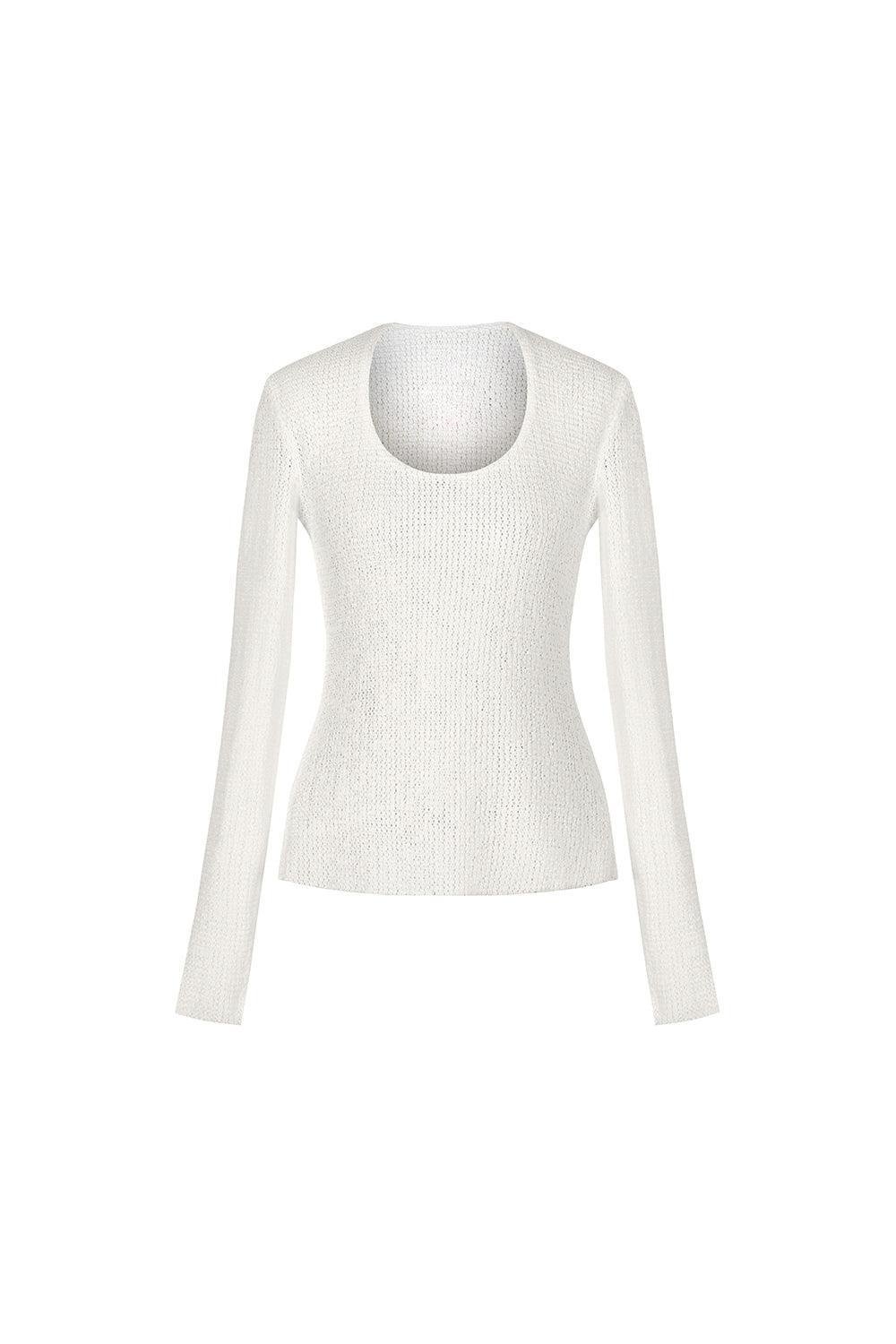 Tue Di Bodycon Scoop Neck Elastic Wool Top - MEAN BLVD