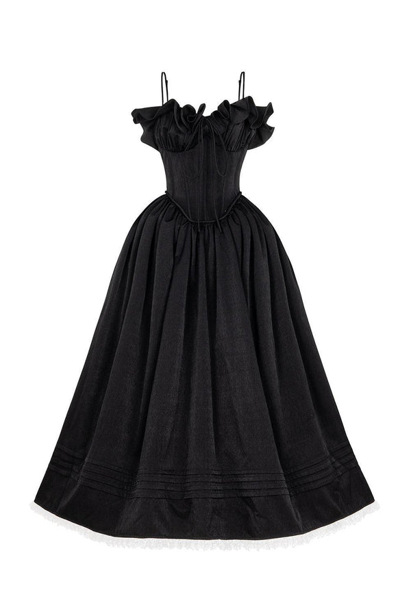 Tulip Ball Gown Spaghetti Strap Taffeta Silk Midi Dress - MEAN BLVD