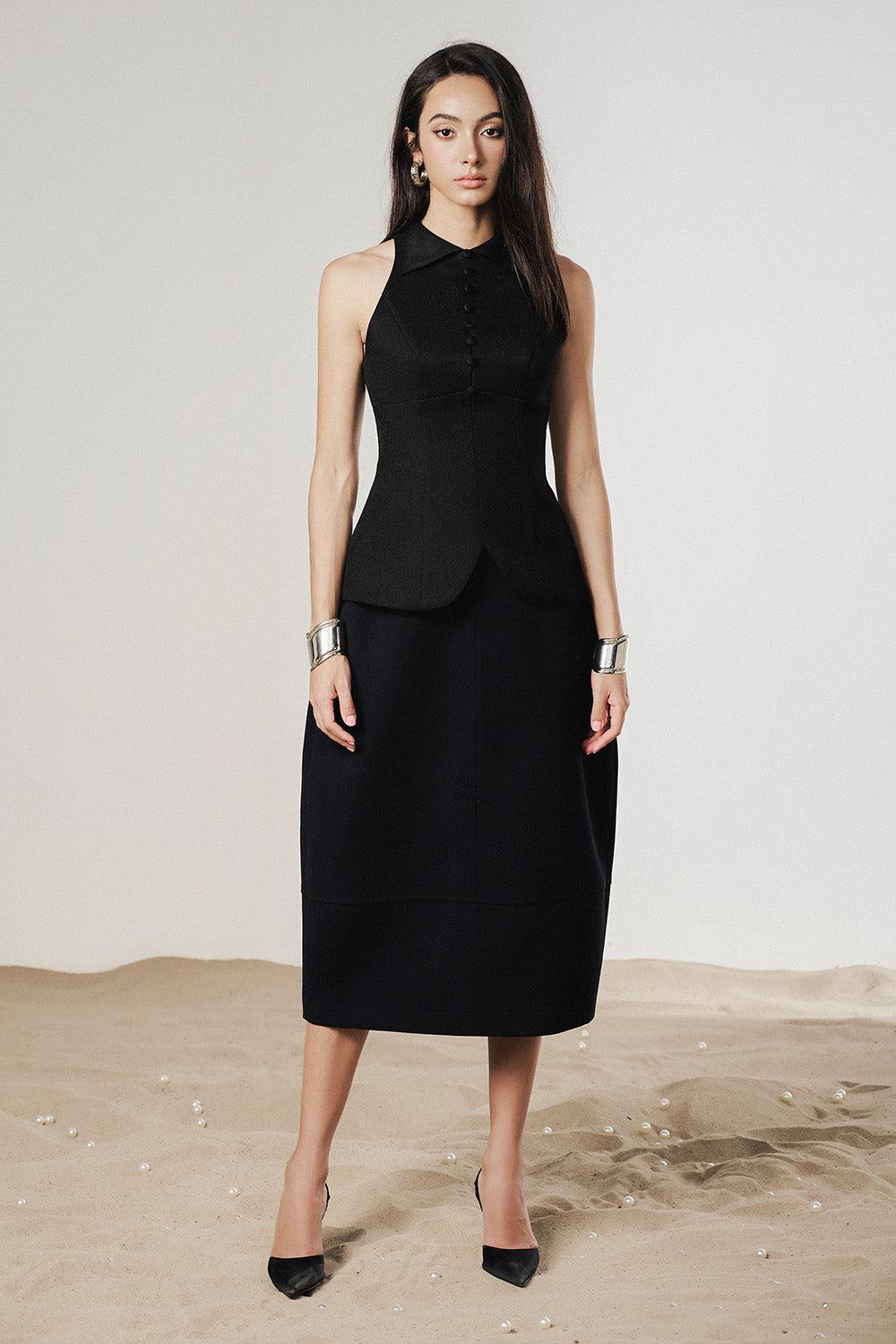 Tulip Cocoon Basic Punto Calf Length Skirt - MEAN BLVD