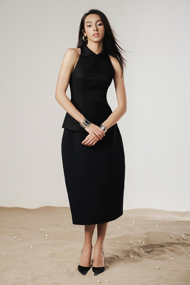 Tulip Cocoon Basic Punto Calf Length Skirt - MEAN BLVD