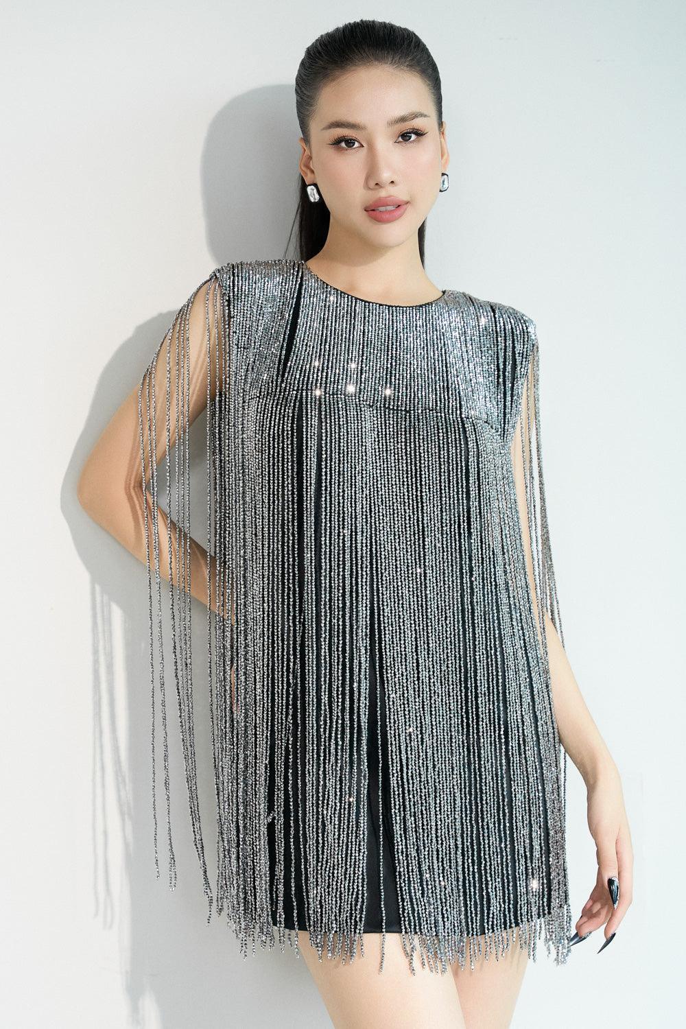Twila Straight Jewel Neck Satin Mini Dress - MEAN BLVD