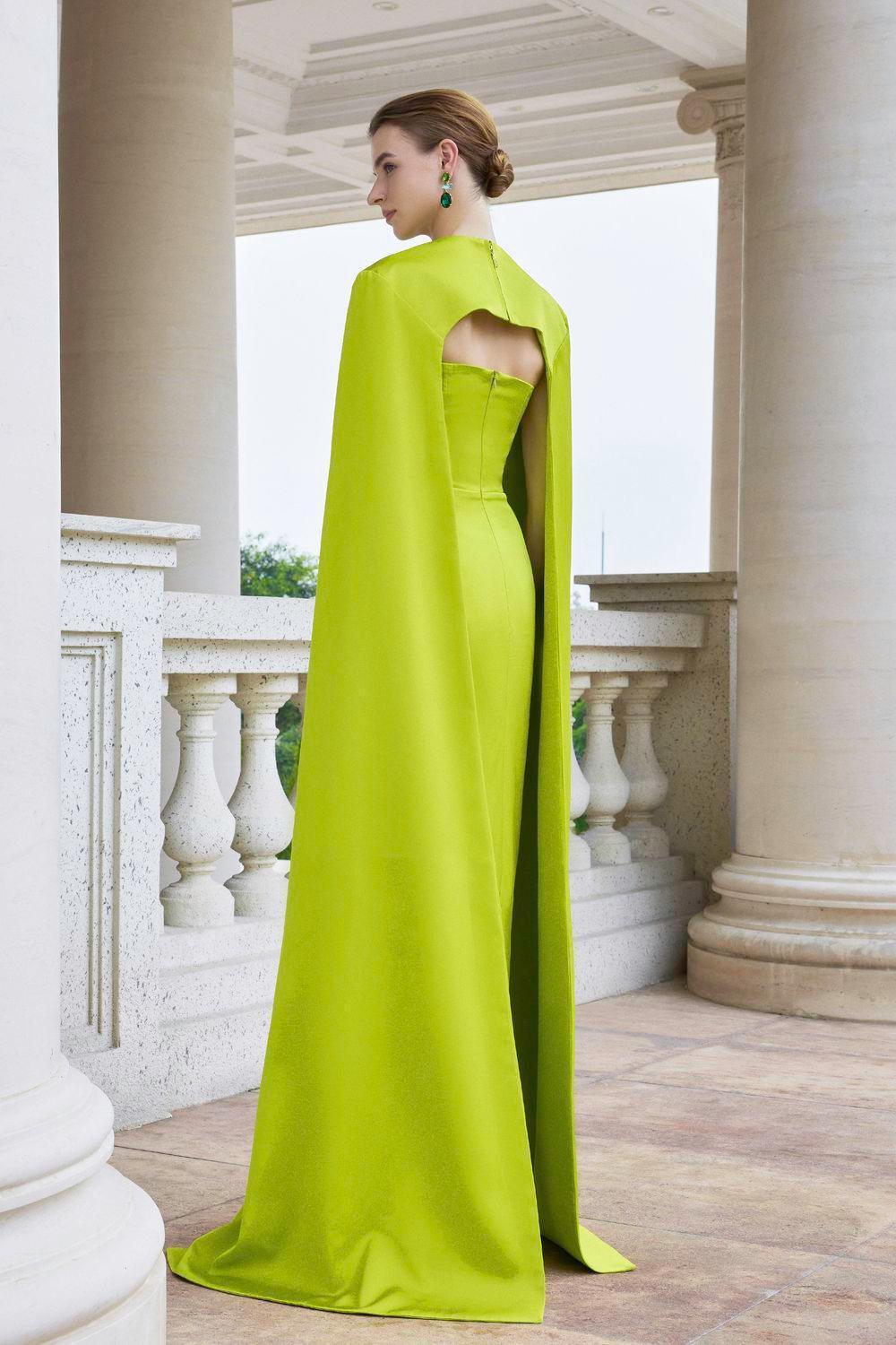 Twilight Cape Stone Silk Floor Length Dress - MEAN BLVD