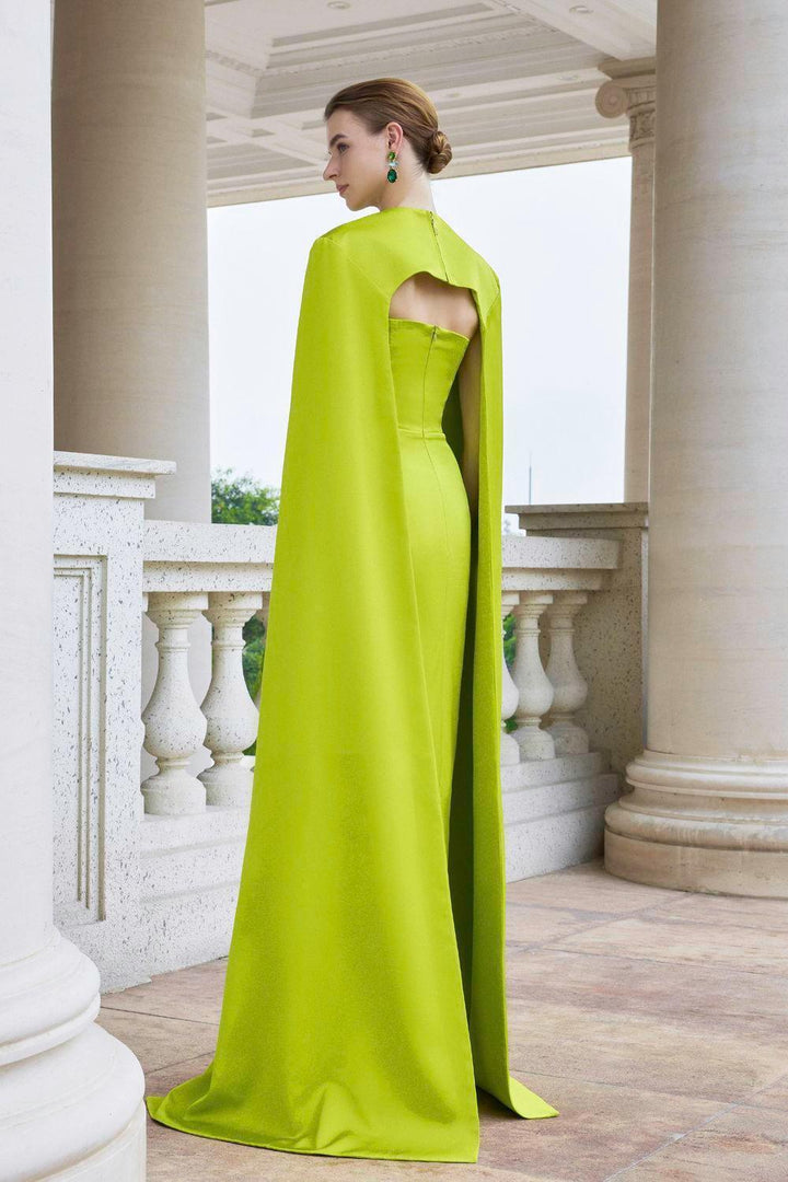 Twilight Cape Stone Silk Floor Length Dress - MEAN BLVD