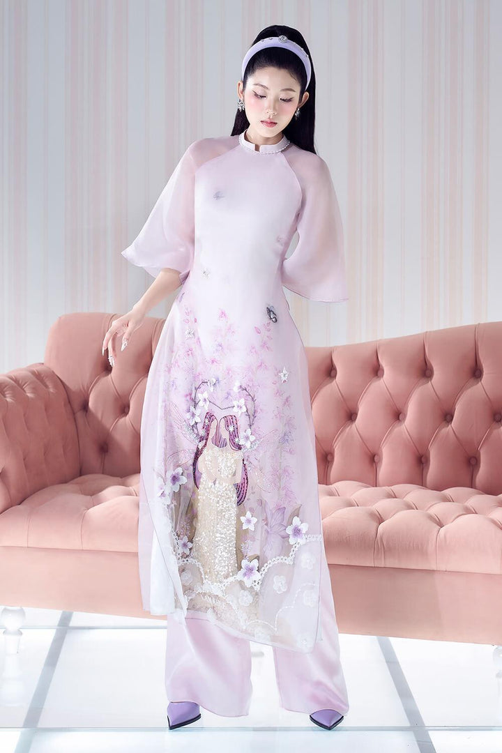 Twinnie Dream A-line Layered Organza Floor Length Ao Dai - MEAN BLVD