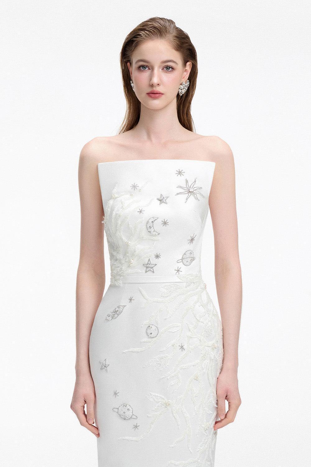 Union Sheath Straight Across Neck Taffeta Silk Floor Length Dress - MEAN BLVD