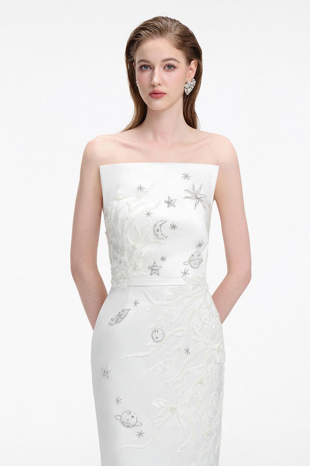 Union Sheath Straight Across Neck Taffeta Silk Floor Length Dress - MEAN BLVD