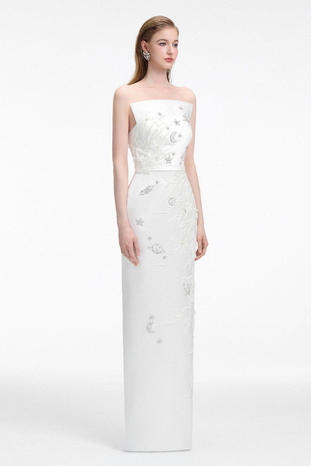 Union Sheath Straight Across Neck Taffeta Silk Floor Length Dress - MEAN BLVD