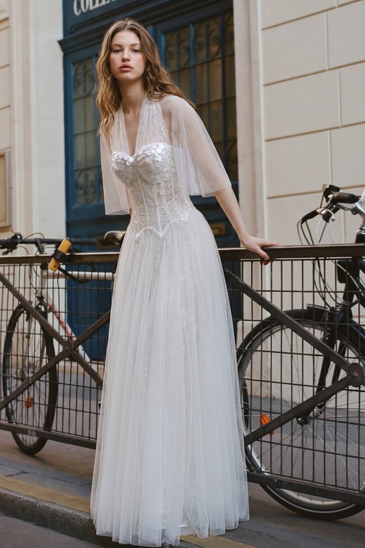 Angel Cape Sleeve Maxi Dress