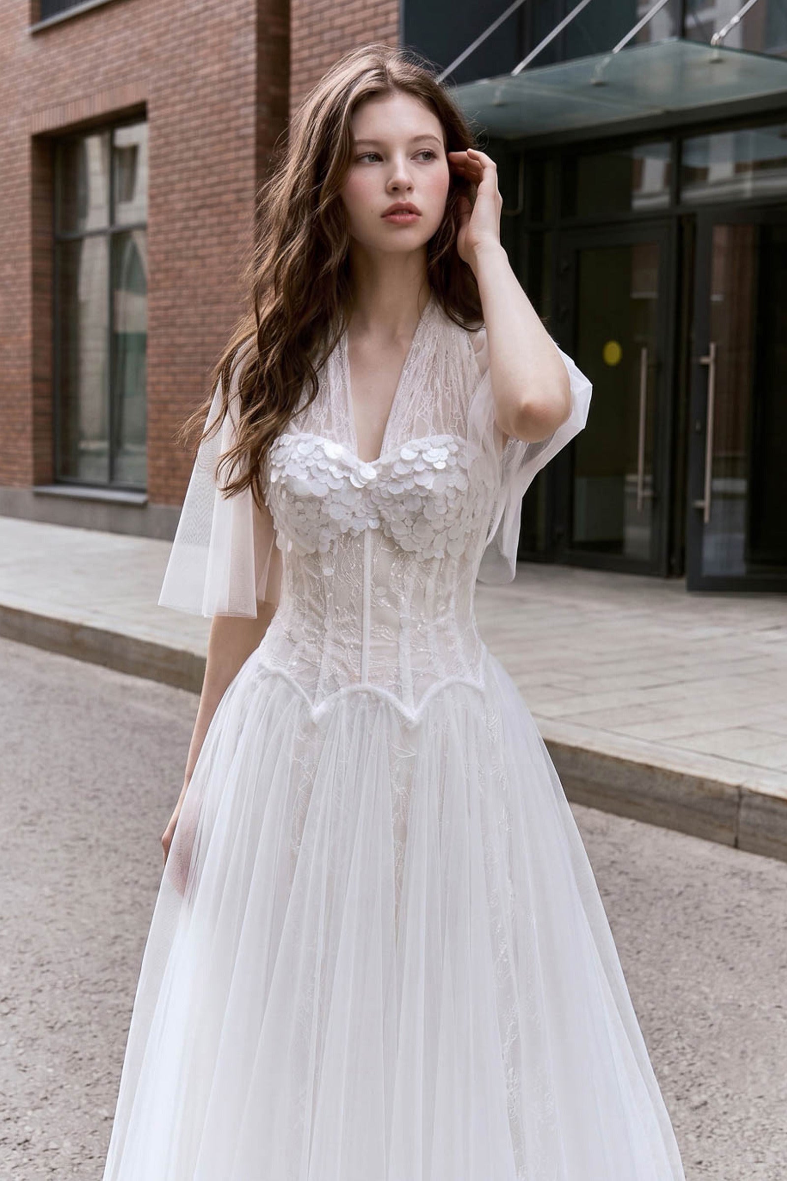 Angel Cape Sleeve Maxi Dress