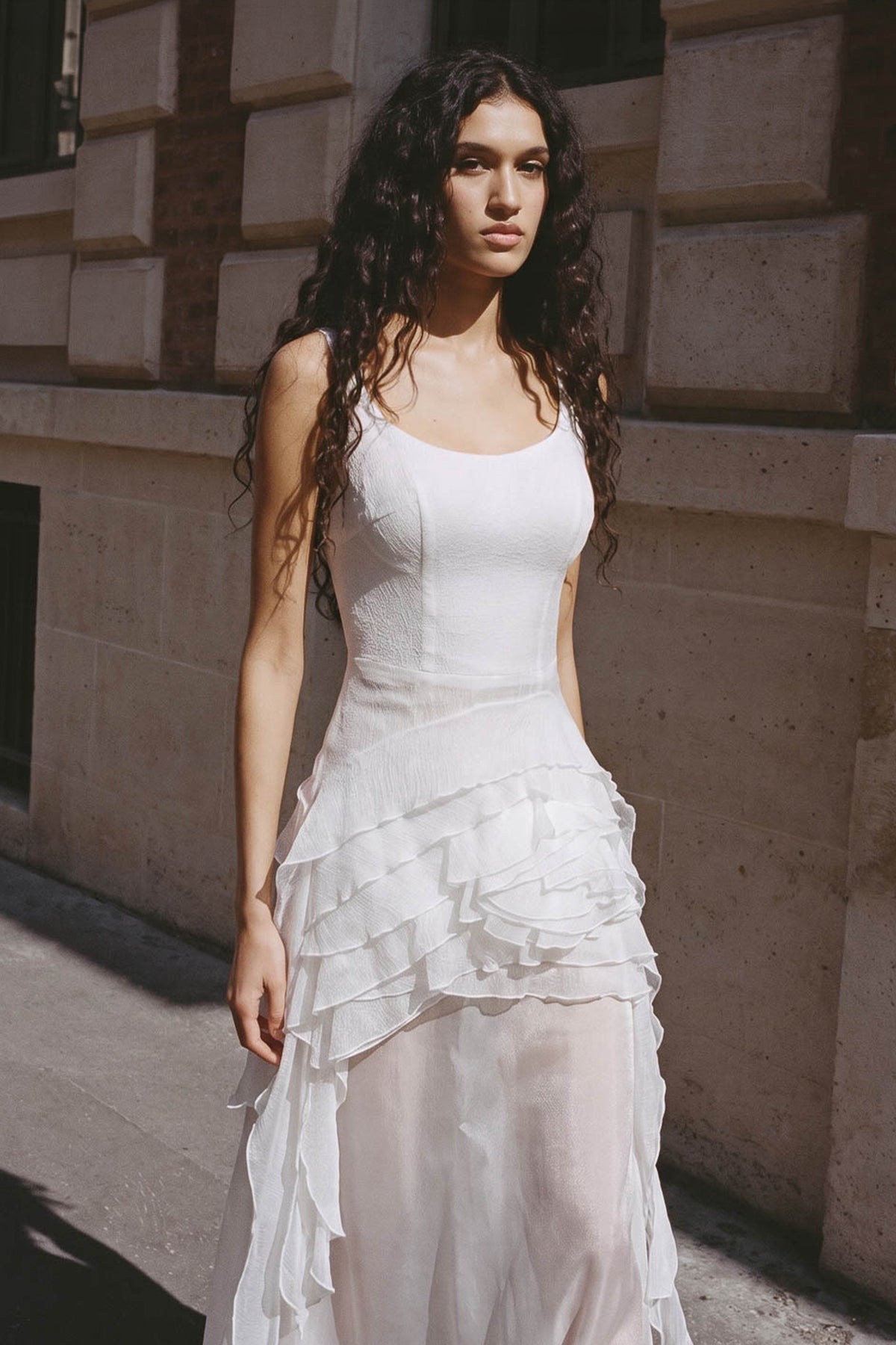 Crystal Wave Scoop Neck Maxi Dress