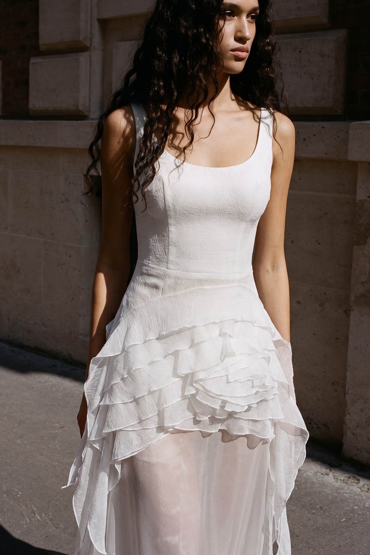 Crystal Wave Scoop Neck Maxi Dress