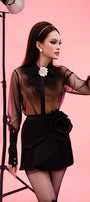 Uzma Straight See-Through Mesh Silk Shirt - MEAN BLVD
