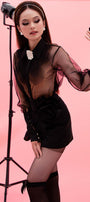 Uzma Straight See-Through Mesh Silk Shirt - MEAN BLVD