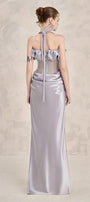 Valencia Sheath Halter Neck Silk Floor Length Dress - MEAN BLVD