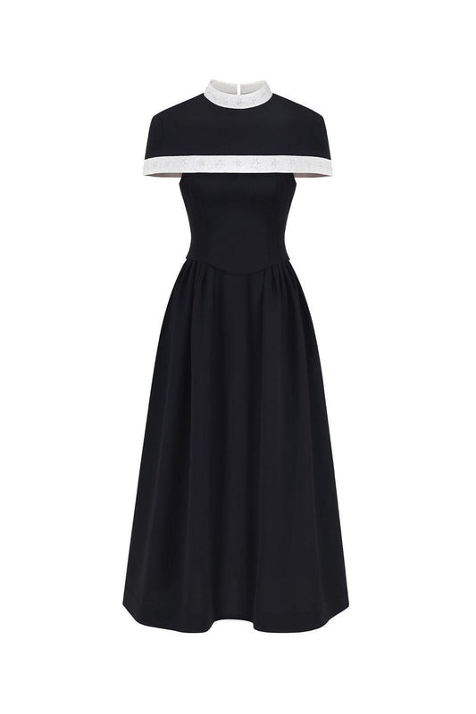 Valentina A-line High Neck Polycotton Midi Dress - MEAN BLVD