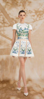 Valentina A-line Short Sleeved Silk Satin Mini Dress - MEAN BLVD
