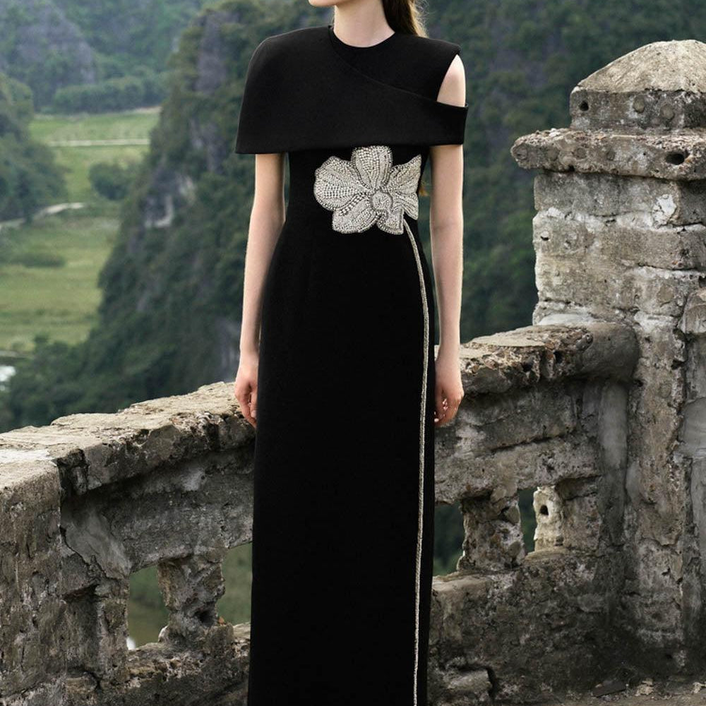 Valeria A-line Sleeveless Velvet Floor Length Dress - MEAN BLVD