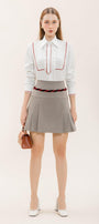 Valkyrie A-line Knife-Pleated Polyester Mini Skirt - MEAN BLVD