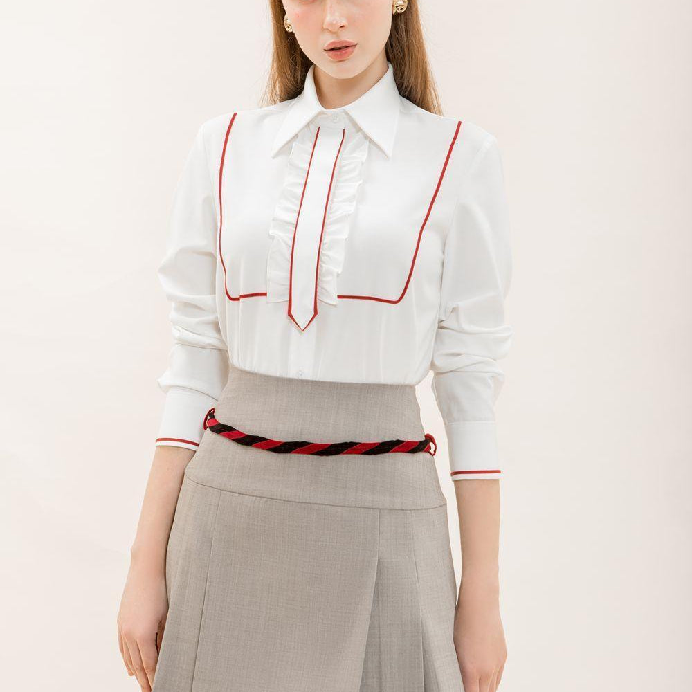 Valkyrie A-line Knife-Pleated Polyester Mini Skirt - MEAN BLVD