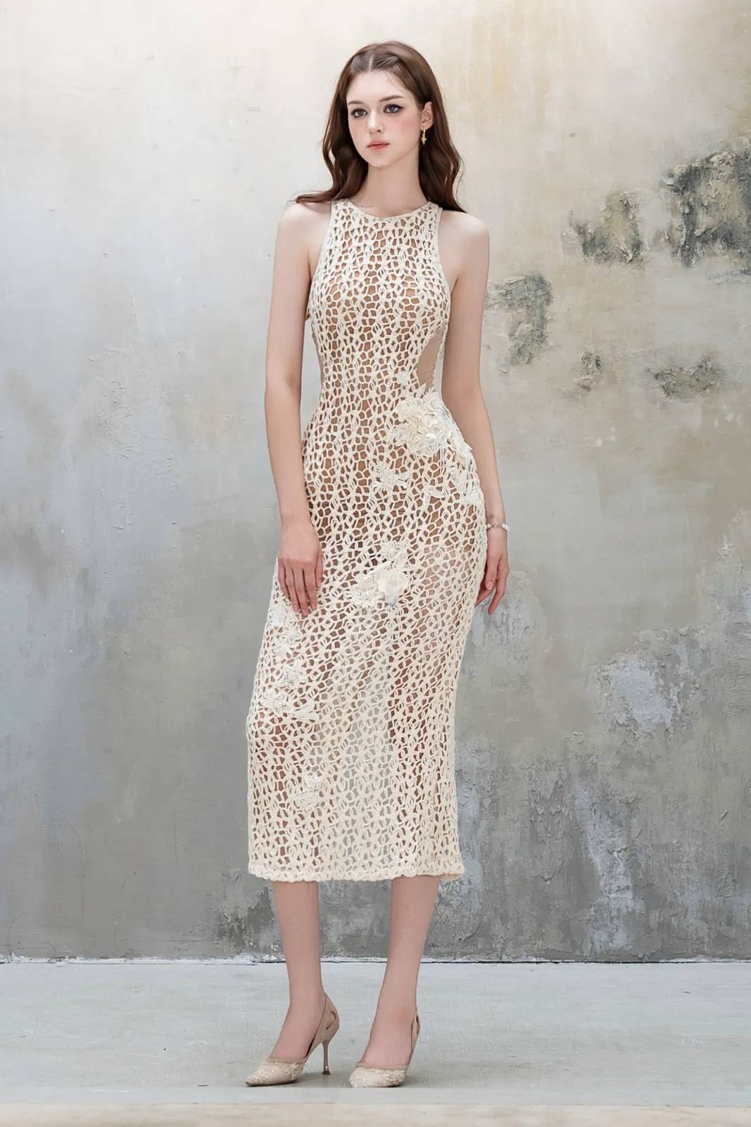 Vana Crochet Midi Dress - MEAN BLVD