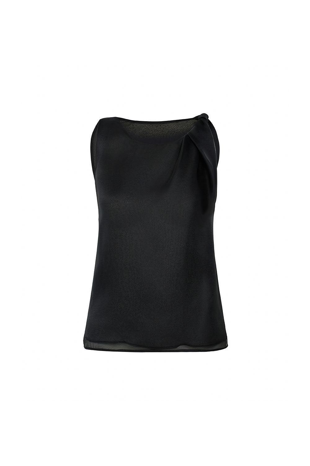 Vanessa Straight Twisted Chiffon Top - MEAN BLVD