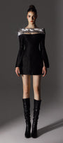 Vanity A-line Cut-Out Brocade Mini Dress - MEAN BLVD
