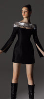 Vanity A-line Cut-Out Brocade Mini Dress - MEAN BLVD