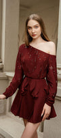 Varis Straight Asymmetric Sleeved Ribbed Velvet Top - MEAN BLVD