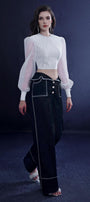 Veloura Straight Wide Leg Denim Floor Length Pants - MEAN BLVD