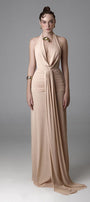 Venus Sarong Gathered Mesh Floor Length Dress - MEAN BLVD