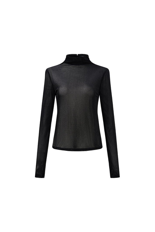 Vera Straight Long Sleeved Velvet Top - MEAN BLVD