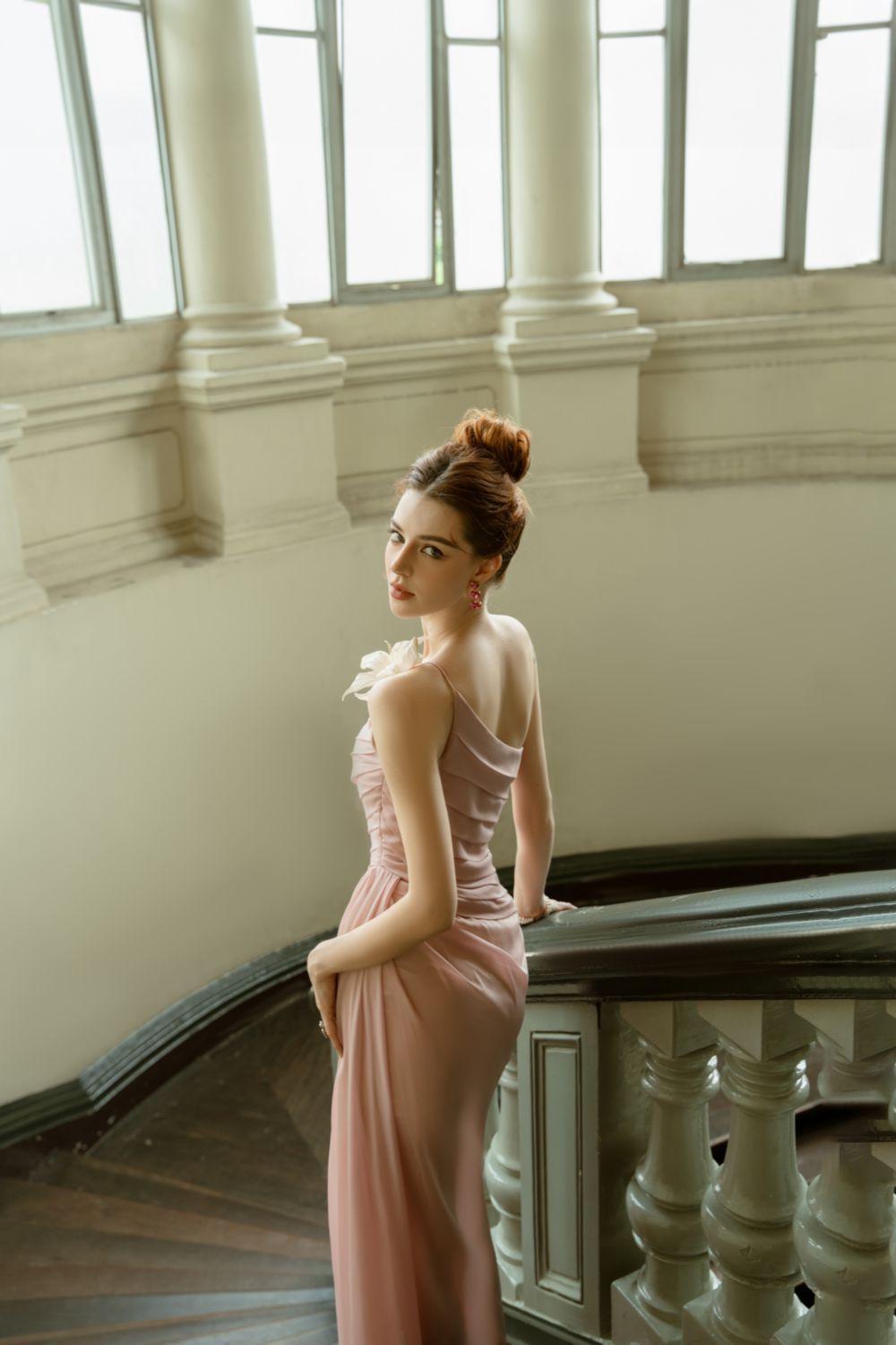 Vespera Slit One Shoulder Silk Calf Length Dress - MEAN BLVD