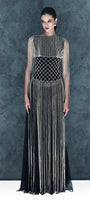 Vespertine Sheath Boat Neck Mesh Floor Length Dress - MEAN BLVD