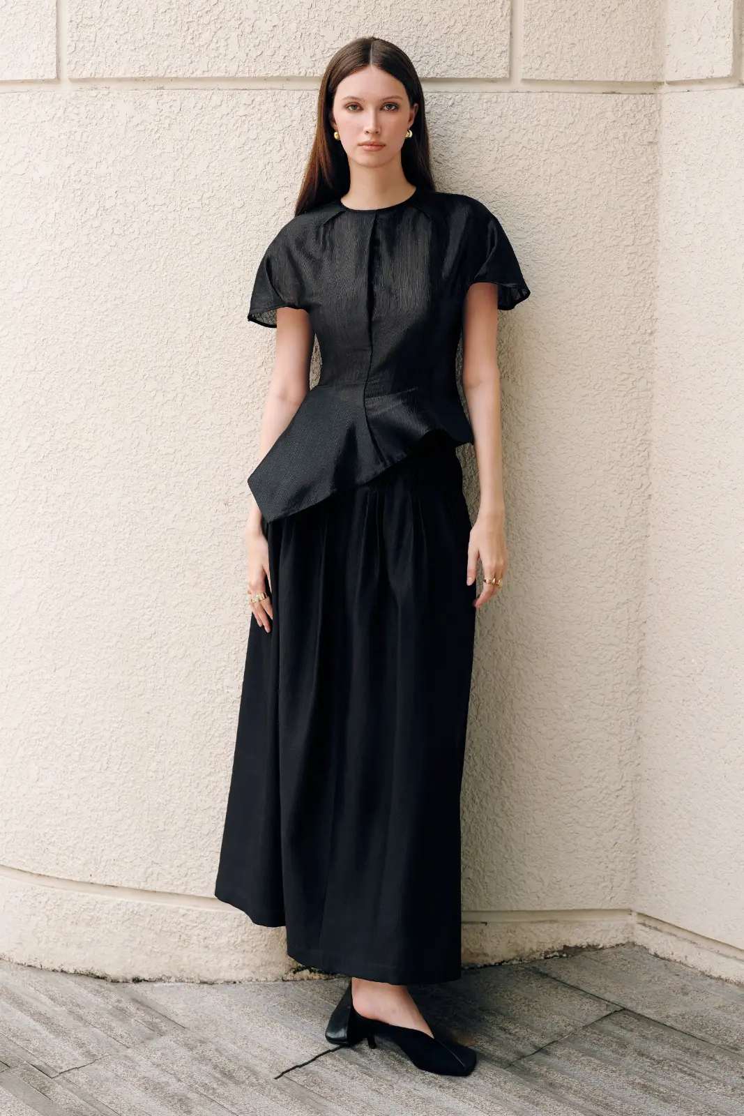 Veta Asymmetric Peplum Top - MEAN BLVD